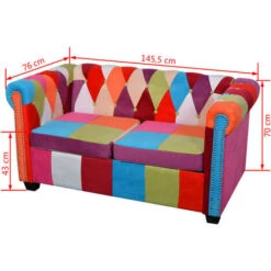 Canapé Chesterfield 2 Places Tissu VidaXL -VIDAXL || Songmics Soldes 3603480 5