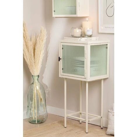 Vitrine Hall En Métal Et Verre Vertal SKLUM Beige Crème 4 Vitrine Hall En Métal Et Verre Vertal SKLUM Beige Crème – Image 2