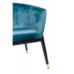 Canapé 2 Places Velours Bleu Paon Rembourré Pied Noir Doré Glamour Tendance Design 131x67x79CM- Canapé Droit -VIDAXL || Songmics Soldes 37214088 3