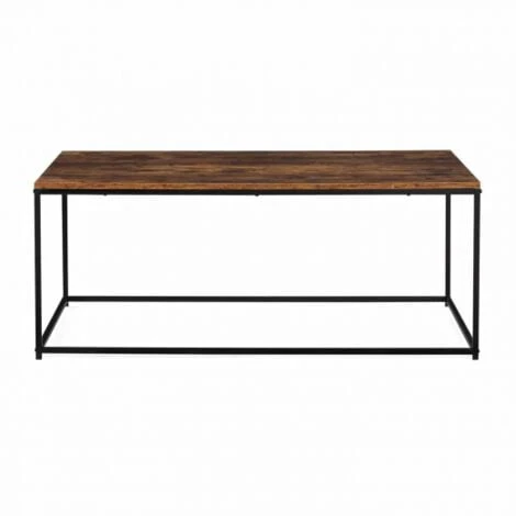 Table Basse DAYTON Plateau épais Effet Vieilli Design Industriel 5 Table Basse DAYTON Plateau épais Effet Vieilli Design Industriel – Image 3