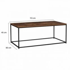 Table Basse DAYTON Plateau épais Effet Vieilli Design Industriel 9 Table Basse DAYTON Plateau épais Effet Vieilli Design Industriel -VIDAXL || Songmics Soldes 37540772 4