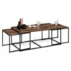 Lot De 3 Tables Basses Gigognes DAYTON 113 Cm Plateau épais Effet Vieilli Design Industriel -VIDAXL || Songmics Soldes 37540774 1