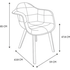 Fauteuil Patchwork Retro Home Deco Factory -VIDAXL || Songmics Soldes 38154174 5