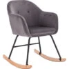 WOLTU Fauteuil à Bascule En Velours. Chaise à Bascule. Fauteuil De Relaxation Avec Pieds En Acier Et Patin En Bois. Gris Foncé -VIDAXL || Songmics Soldes 38232899 1