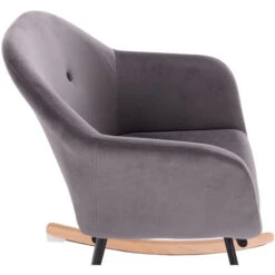 WOLTU Fauteuil à Bascule En Velours. Chaise à Bascule. Fauteuil De Relaxation Avec Pieds En Acier Et Patin En Bois. Gris Foncé 8 WOLTU Fauteuil à Bascule En Velours. Chaise à Bascule. Fauteuil De Relaxation Avec Pieds En Acier Et Patin En Bois. Gris Foncé -VIDAXL || Songmics Soldes 38232899 3