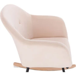 WOLTU Fauteuil à Bascule En Velours. Chaise à Bascule. Fauteuil De Relaxation Avec Pieds En Acier Et Patin En Bois. Crème -VIDAXL || Songmics Soldes 38232901 3