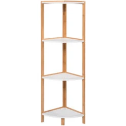 WOTU Etagère De Salle De Bain à 3 Niveaux. Etagère De Rangement En Bambou Et MDF. 30x30x115 Cm