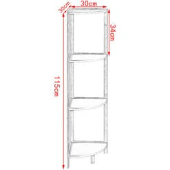 WOTU Etagère De Salle De Bain à 3 Niveaux. Etagère De Rangement En Bambou Et MDF. 30x30x115 Cm -VIDAXL || Songmics Soldes 38232990 4
