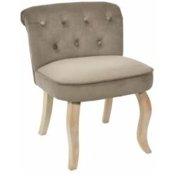 Paris Prix - Fauteuil En Velours Design Eleonor 68cm Taupe