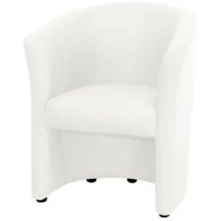 Fauteuil Cabriolet Simili Blanc - L 59 X P 63 X H 77 Cm - ARCADE