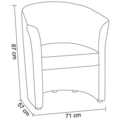 Fauteuil Cabriolet Simili Blanc - L 59 X P 63 X H 77 Cm - ARCADE -VIDAXL || Songmics Soldes 39605311 4