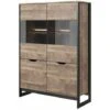 Vitrine 2 Portes Industrielle Ardan - Bois -VIDAXL || Songmics Soldes 39629728 1