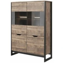 Vitrine 2 Portes Industrielle Ardan - Bois