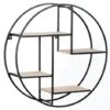 Etagère Murale Ronde LILY 4 Niveaux Bois Et Métal épais Design Industriel -VIDAXL || Songmics Soldes 39684936 1