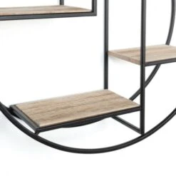Etagère Murale Ronde LILY 4 Niveaux Bois Et Métal épais Design Industriel -VIDAXL || Songmics Soldes 39684936 3