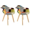 Lot De 2 Fauteuils Patchwork Multicolore Home Deco Factory -VIDAXL || Songmics Soldes 39685315 1