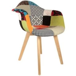 Lot De 2 Fauteuils Patchwork Multicolore Home Deco Factory -VIDAXL || Songmics Soldes 39685315 2