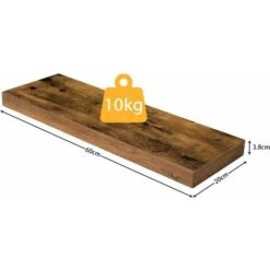 Étagères Murales, Lot De 2, Tablettes Flottantes, Suspendues, Avec Supports Cachés, Longueur 60 Cm, Pour Salle De Bain, Chambre, Toilettes, Cuisine, Bureau, Salon, HOOBRO EBF60BJ01 -VIDAXL || Songmics Soldes 40149777 4