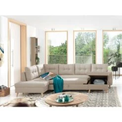 NORDIC - Canapé Scandinave D'angle Gauche Panoramique Convertible En Tissu - 299x86x188cm 11 NORDIC - Canapé Scandinave D'angle Gauche Panoramique Convertible En Tissu - 299x86x188cm -VIDAXL || Songmics Soldes 40396700 5