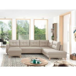 NORDIC - Canapé Scandinave D'angle Droite Panoramique Convertible En Tissu - 299x86x188cm -VIDAXL || Songmics Soldes 40398663 2