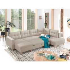 NORDIC - Canapé Scandinave D'angle Droite Panoramique Convertible En Tissu - 299x86x188cm -VIDAXL || Songmics Soldes 40398663 4