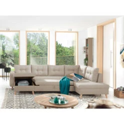 NORDIC - Canapé Scandinave D'angle Droite Panoramique Convertible En Tissu - 299x86x188cm -VIDAXL || Songmics Soldes 40398663 5