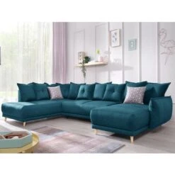 Lena - Canapé D'angle Panoramique Convertible - Avec Coffre - 7 Places - Gauche -VIDAXL || Songmics Soldes 40741693 2