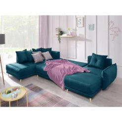 Lena - Canapé D'angle Panoramique Convertible - Avec Coffre - 7 Places - Gauche -VIDAXL || Songmics Soldes 40741693 3