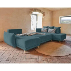 Lena - Canapé D'angle Panoramique Convertible - Avec Coffre - 7 Places - Droit -VIDAXL || Songmics Soldes 40741747 2