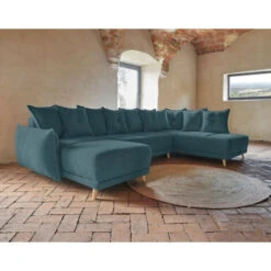 Lena - Canapé D'angle Panoramique Convertible - Avec Coffre - 7 Places - Droit -VIDAXL || Songmics Soldes 40741747 5