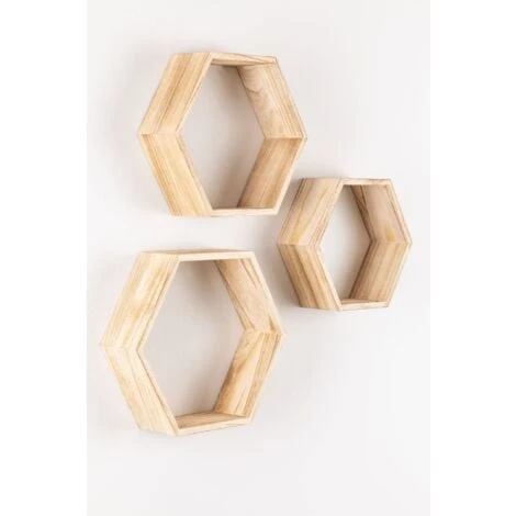 Lot De 3 étagères Murales Mijali SKLUM NATUREL 4 Lot De 3 étagères Murales Mijali SKLUM NATUREL – Image 2