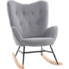 HOMCOM Fauteuil à Bascule Oreilles Rocking Chair Grand Confort Accoudoirs Assise Dossier Garnissage Mousse Haute Densité Aspect Velours Gris -VIDAXL || Songmics Soldes 42183143 1