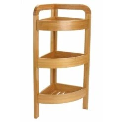 Etagère D'angle En Bambou à 3 Niveaux - Meuble De Rangement - Livraison Gratuite
