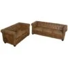Ensemble De Canapé Chesterfield à 2 Et 3 Places Marron VidaXL -VIDAXL || Songmics Soldes 4262522 1