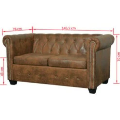 Ensemble De Canapé Chesterfield à 2 Et 3 Places Marron VidaXL 9 Ensemble De Canapé Chesterfield à 2 Et 3 Places Marron VidaXL -VIDAXL || Songmics Soldes 4262522 3