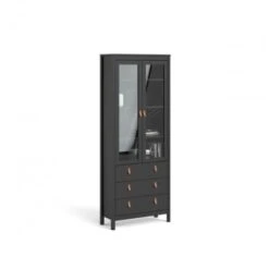 Vitrine Salon 199 Cm Noir Mat Avec Deux Portes Et Trois Tiroirs Noir -VIDAXL || Songmics Soldes 42682853 3