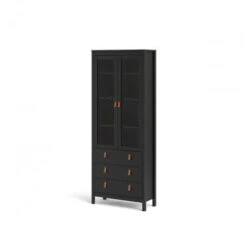 Vitrine Salon 199 Cm Noir Mat Avec Deux Portes Et Trois Tiroirs Noir -VIDAXL || Songmics Soldes 42682853 5