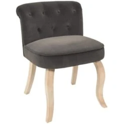 Paris Prix - Fauteuil En Velours Design Eleonor 68cm Gris