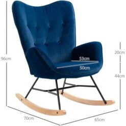 HOMCOM Fauteuil à Bascule Oreilles Rocking Chair Grand Confort Accoudoirs Assise Dossier Garnissage Mousse Haute Densité Aspect Velours Bleu 8 HOMCOM Fauteuil à Bascule Oreilles Rocking Chair Grand Confort Accoudoirs Assise Dossier Garnissage Mousse Haute Densité Aspect Velours Bleu -VIDAXL || Songmics Soldes 43542680 3