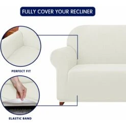 Housse De Fauteuil Extensible Avec Accoudoirs élastiques Protection De Canapé (Crème) -VIDAXL || Songmics Soldes 44748486 5