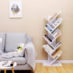 VASAGLE Étagère à 8 Niveaux Pour Livres En Forme Arbre Bibliothèque En Bois Pour Salon, Bureau, Blanc Par SONGMICS LBC11WTV1 -VIDAXL || Songmics Soldes 45295147 2