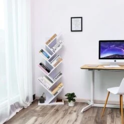 VASAGLE Étagère à 8 Niveaux Pour Livres En Forme Arbre Bibliothèque En Bois Pour Salon, Bureau, Blanc Par SONGMICS LBC11WTV1 -VIDAXL || Songmics Soldes 45295147 3