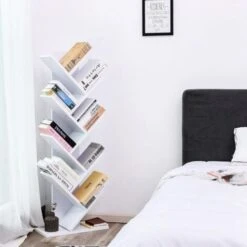 VASAGLE Étagère à 8 Niveaux Pour Livres En Forme Arbre Bibliothèque En Bois Pour Salon, Bureau, Blanc Par SONGMICS LBC11WTV1 -VIDAXL || Songmics Soldes 45295147 4