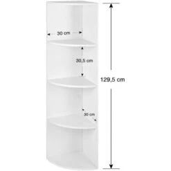 VASAGLE Étagère D'angle à 4 Niveaux, Étagères De Rangement Autoportantes, Bibliothèque En Bois, Pour Cuisine, Chambre, Salon, Bureau, Blanche Par SONGMICS LBC42WT -VIDAXL || Songmics Soldes 45295154 5