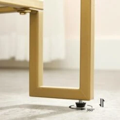 VASAGLE Table Basse, Table De Salon, 2 Niveaux En Verre Trempé, Cadre En Acier, 100 X 55 X 45 Cm, Rectangulaire, Décoration De Salon, Doré Par SONGMICS LGT033A01 -VIDAXL || Songmics Soldes 45295600 4