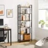 VASAGLE Étagère à 6 Niveaux, Bibliothèque Avec Structure En Acier, Pour Salon, Bureau, Entrée, Hauteur 186 Cm, Style Industriel, Marron Rustique Et Noir Par SONGMICS LLS062B01 -VIDAXL || Songmics Soldes 45295846 1