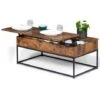 Table Basse Plateau Relevable DAYTON Effet Vieilli Design Industriel -VIDAXL || Songmics Soldes 45779186 1