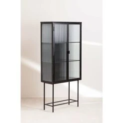 Vitrine En Métal Et Verre Vertal SKLUM Noir -VIDAXL || Songmics Soldes 45892174 3