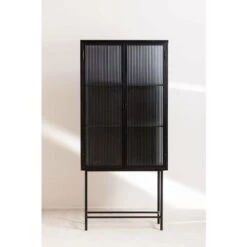 Vitrine En Métal Et Verre Vertal SKLUM Noir -VIDAXL || Songmics Soldes 45892174 5