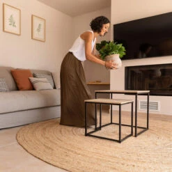 Set De 2 Tables D'appoint Gigognes De Tailles Différentes En Bois MDF Et Couleur Noire 10 Set De 2 Tables D'appoint Gigognes De Tailles Différentes En Bois MDF Et Couleur Noire -VIDAXL || Songmics Soldes 46758564 4